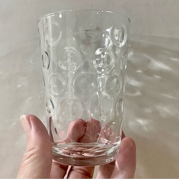 Vintage Circleware Indented Circles Dots Juice Glasses Embossed Circles Dots - Picture 3 of 8